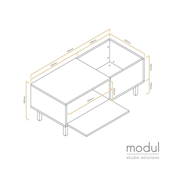 modul Turntable and Records Table, Light Oak