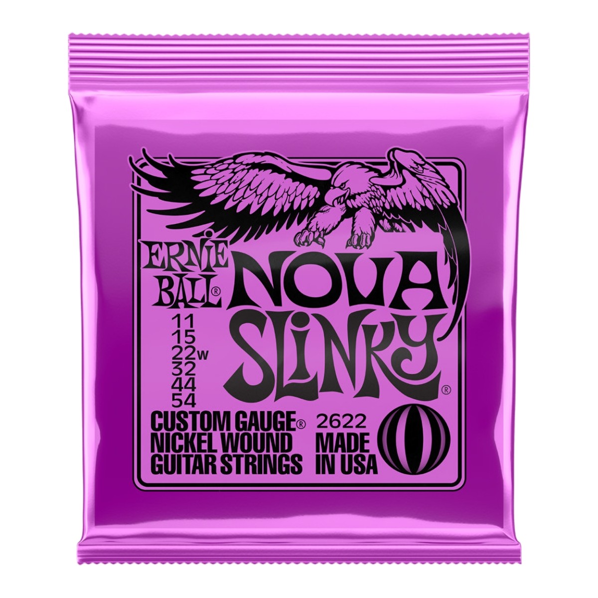 Ernie Ball Nova Slinky Wound G Nickel Wound Electric Guitar Strings 11-54