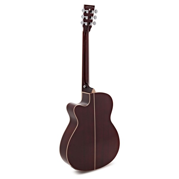 Tanglewood TW4-E-BLB Winterleaf Super Folk, Barossa Red Gloss - back 