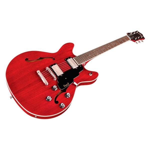 Guild Starfire I Double Cut, Cherry Red - angled shot