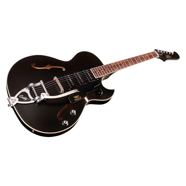 Guild Starfire I Jet 90, Satin Black - angled shot