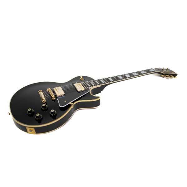Gibson Custom 1968 Les Paul Custom Reissue, Ebony #501948 - angled shot