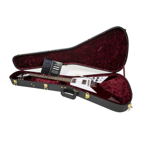 Gibson Custom 1967 Mahogany Flying V Maestro Vibrola VOS, Sparkling Burgundy #300307 - guitar in case