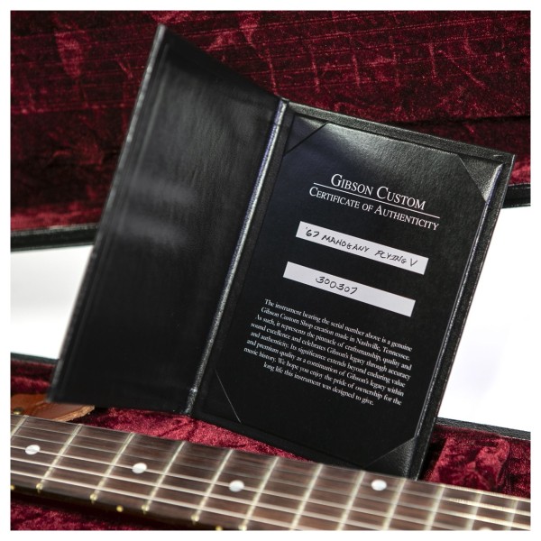Gibson Custom 1967 Mahogany Flying V Maestro Vibrola VOS, Sparkling Burgundy #300307 - CoA