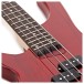 Chicago Left Handed Bass Guitar Trans Red, 15W Bass Amp & Accessory Pack