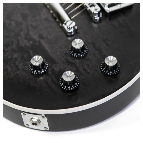 Gibson Mark Morton Les Paul Modern Quilt, Translucent Ebony Burst Satin #216250016 - controls