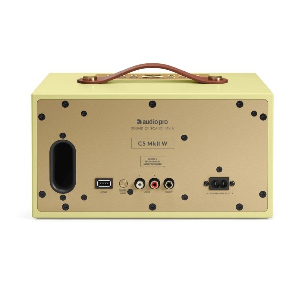 Audio Pro C5 MKII W Multiroom Speaker, Classic Yellow - rear 