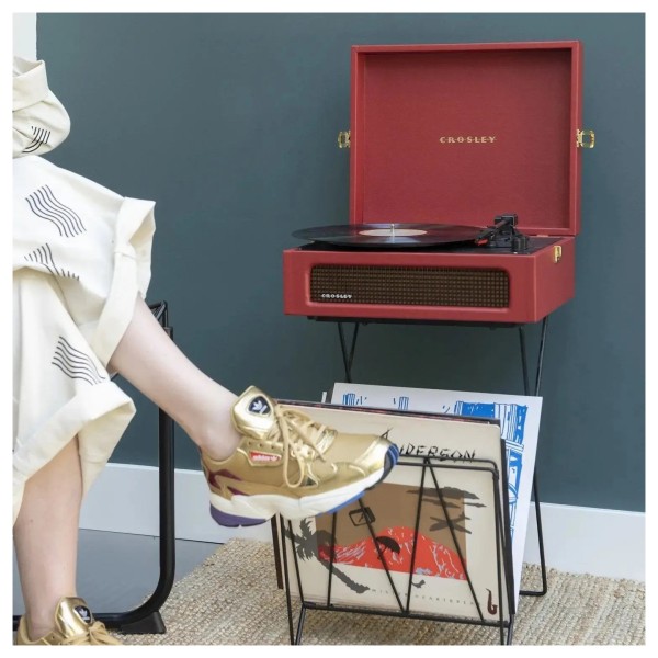 Crosley Voyager Portable Turntable with Bluetooth Out, Burgundy Red - Lifestyle