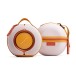 Devialet Mania Portable Wireless Speaker with Cocoon Case, Rose Bloom - next to case 