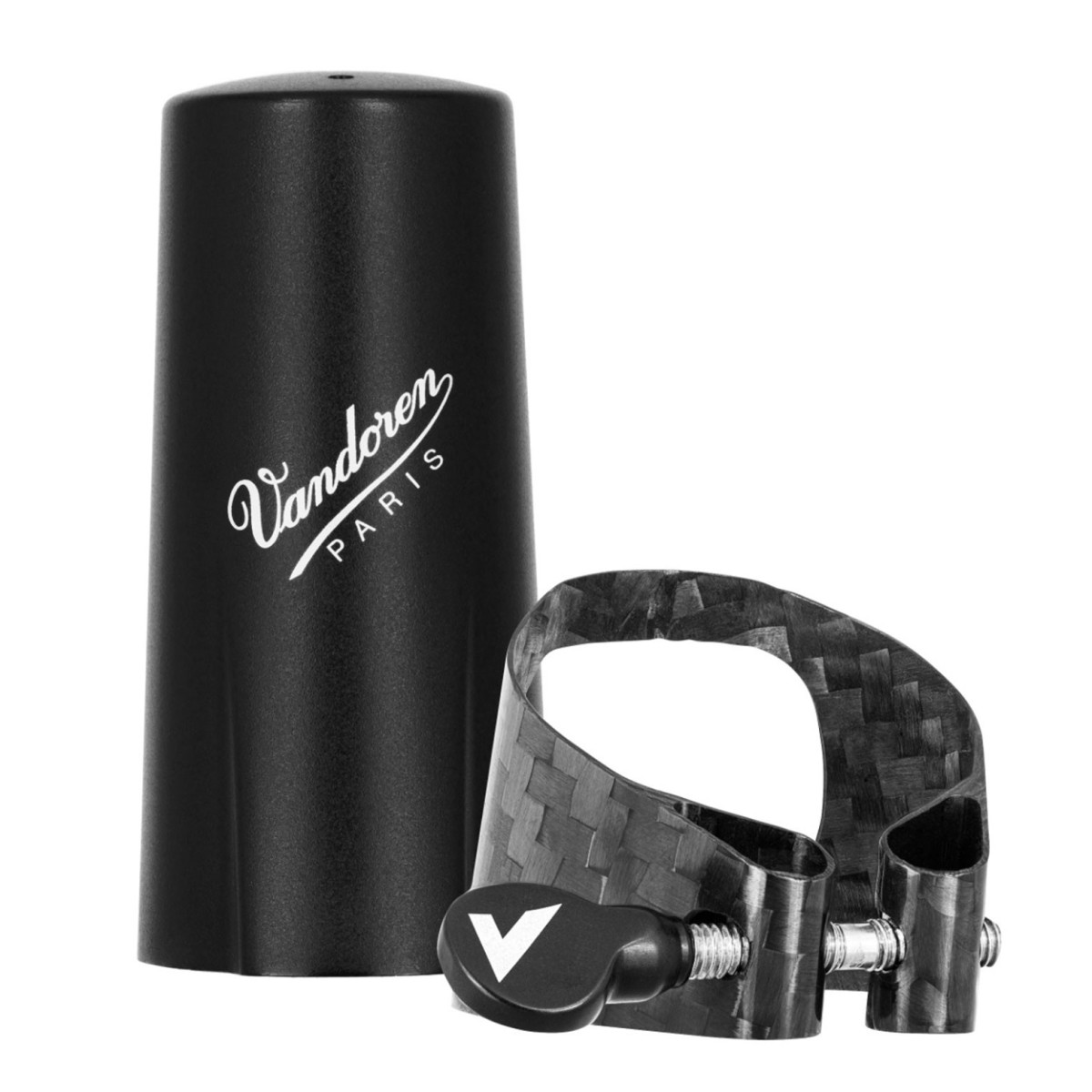 Vandoren Carbon Bb Clarinet Ligature and Cap Black Hardware