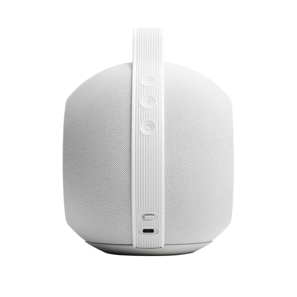 Devialet Mania Portable Wireless Speaker with Cocoon Case, White Mist - side 