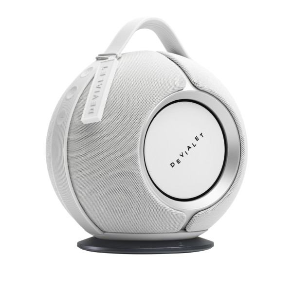 Devialet Mania Portable Wireless Speaker with Cocoon Case, White Mist - charger 