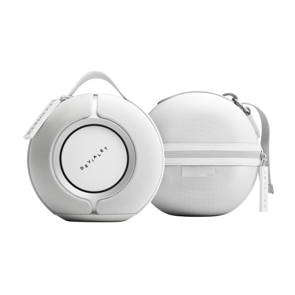 Devialet Mania Portable Wireless Speaker with Cocoon Case, White Mist - with case 