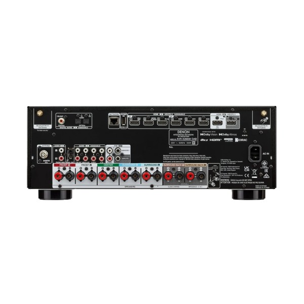 Denon AVR-X2900H 7.2 Ch. 95W 4K/8K Dolby Atmos AV Receiver - rear 
