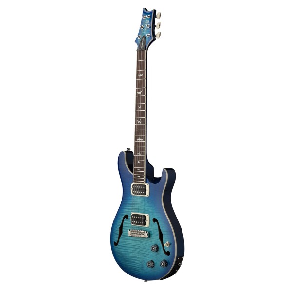 PRS SE Hollowbody I Piezo Flat Back, Lake Blue - angled shot