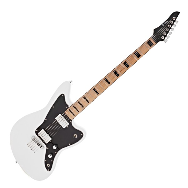 G4M 638 Baritone VI Electric Guitar, White (2025 Model) | Gear4music