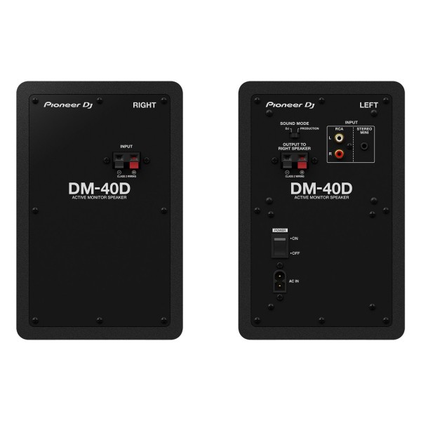 Pioneer DJ DM-40D Active Monitor Speakers, Black - Rear