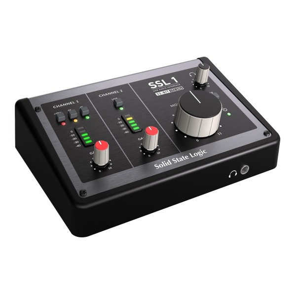 SSL-1 2-in/2-out USB-C Audio Interface - Angled