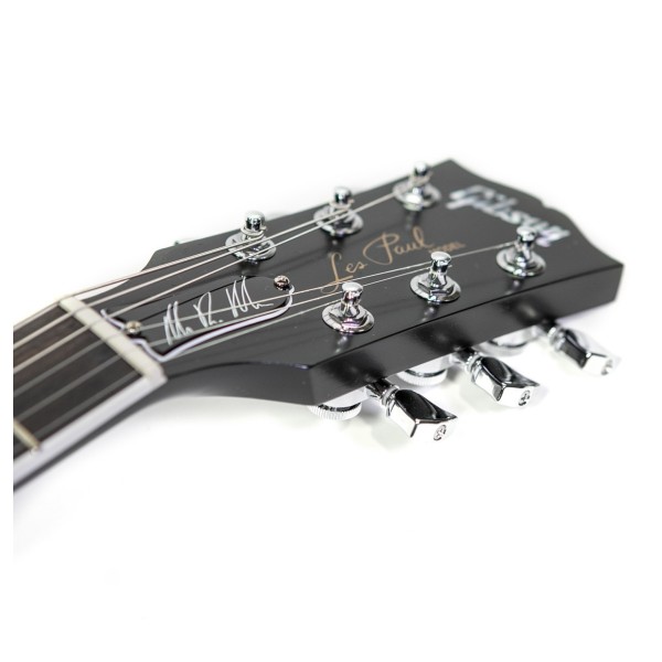 Gibson Mark Morton Modern Quilt, Translucent Ebony Burst Satin #226750196 - headstock