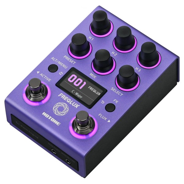 Hotone Freqlux Tri-Pitch Processing Pedal - angled shot