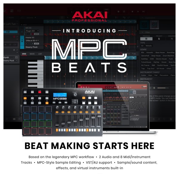 Akai MPD232 Pad Controller with Faders  - MPC Beats