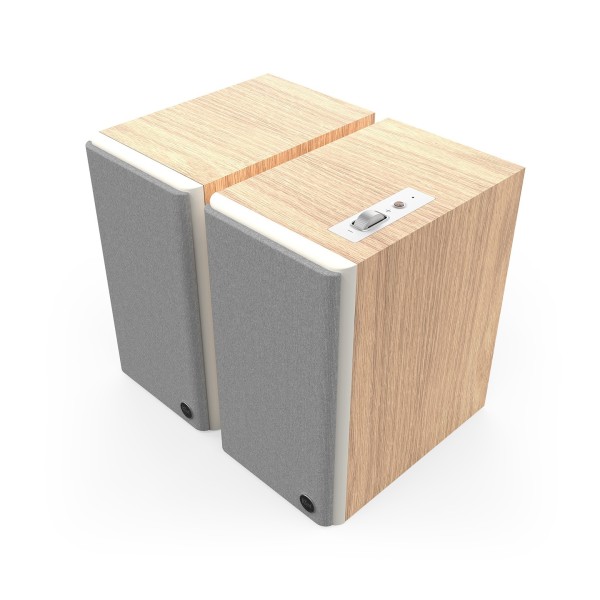 Klipsch The Fives II Active Hi-Fi Speakers, Red Oak - main girille 