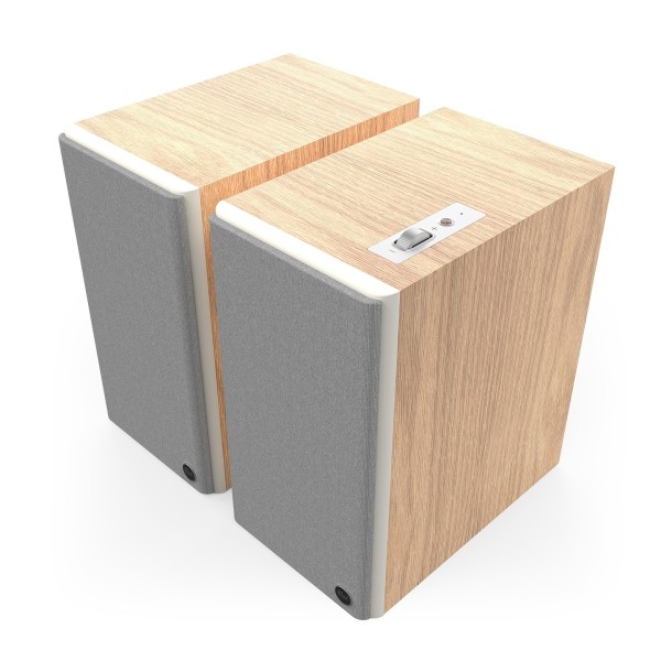 Klipsch The Sevens II Active Hi-Fi Speakers, Red Oak - main grilee 