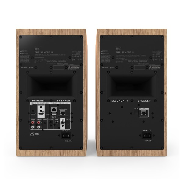 Klipsch The Sevens II Active Hi-Fi Speakers, Red Oak -rear 