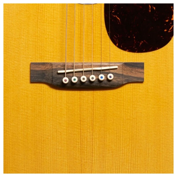 Martin DJr-E Walnut Dreadnought, Natural - bridge