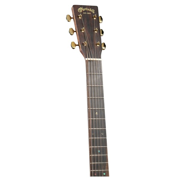 Martin DJr-E Walnut Dreadnought, Natural - neck