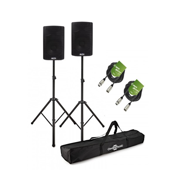 Alto Professional TX410 10 Active PA Speaker Bundle with Stands and Cables