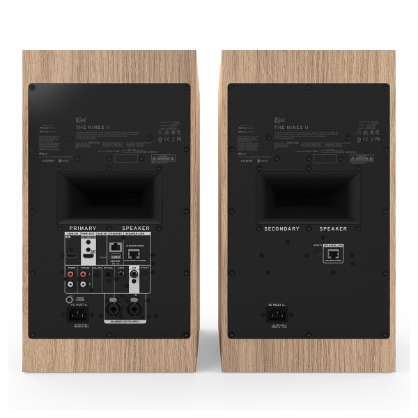 Klipsch The Nines II Active Hi-Fi Speakers, Red Oak - rear 