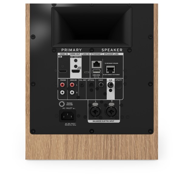 Klipsch The Nines II Active Hi-Fi Speakers, Red Oak - ports 