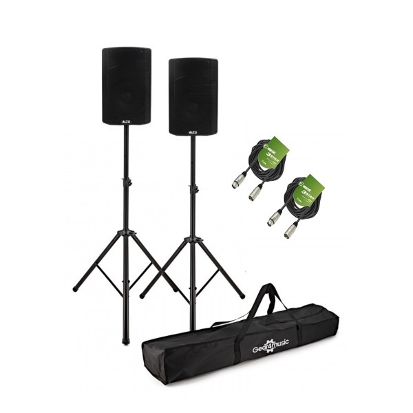 Alto Professional TX412 12 Active PA Speaker Bundle with Stands and Cables