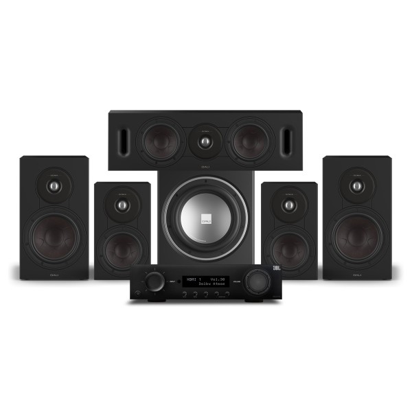JBL MA710 AV Receiver & DALI Sonik 3 5.1 Speaker Package, Black Ash - Bundle