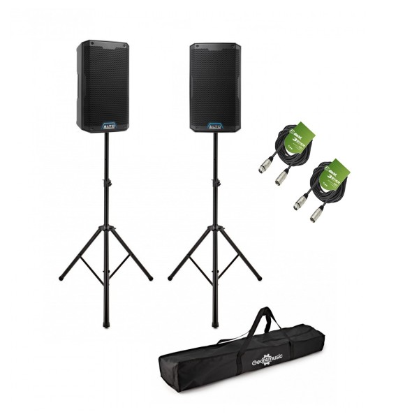 Alto Professional TS412 12 Active PA Speaker Bundle with Stands and Cables