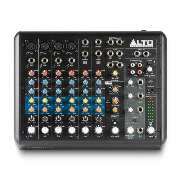 Alto TRUEMIX 800FX 8-Channel Mixer with USB, Bluetooth and Multi FX - Front