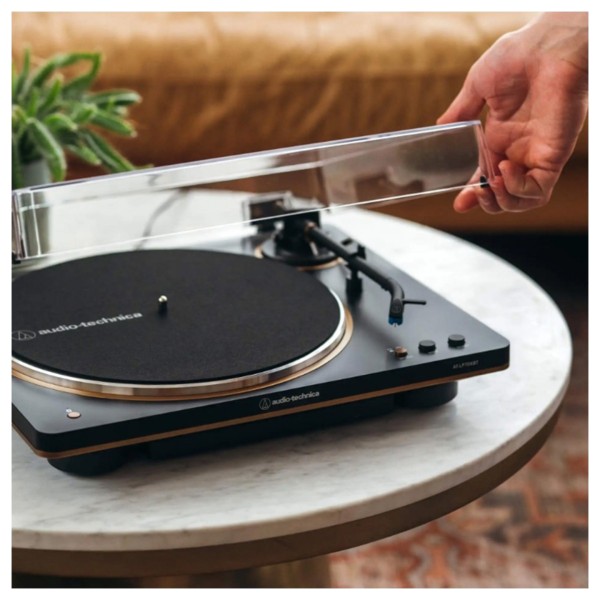 Audio Technica AT-LP70XBT Fully Automatic Bluetooth Turntable, Black/Silver - Lifestyle image