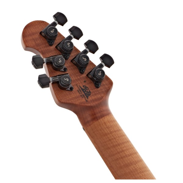 Music Man JP15 Flame Maple, Red Tide - back of headstock