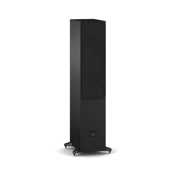 DALI Sonik 5 Floorstanding Speakers (Pair), Black Ash - Angled with grille