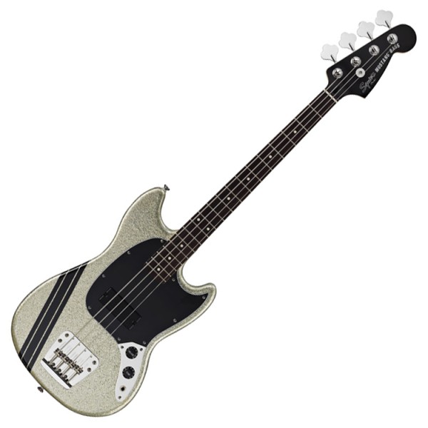 【超貴重】squier mustang bass mikey way Squier by Fender Mikey Way Mustang Bass, Flake Silver Sparkle at