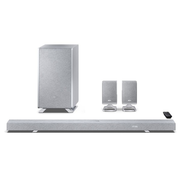 SHARP Q Range 3.1.2 Channel Soundbar with Wireless Subwoofer and HT-SPR52021 Rear Speakers, Silver - main 