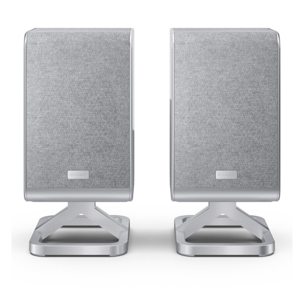 SHARP HT-SPR52021 Wireless Rear Speakers (Pair), Silver - rear 