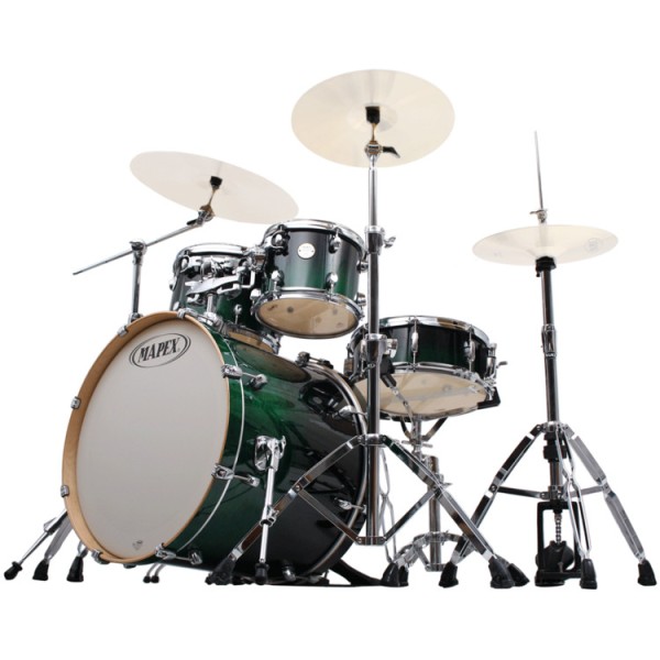 Mapex Meridian Birch 22" Fusion Drum Kit, Black Forrest Green Fade