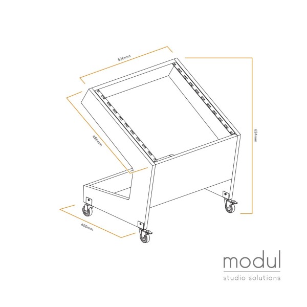 modul 10U Angled Rack Unit, Black