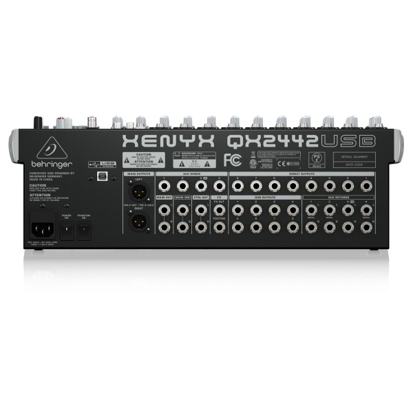 Behringer XENYX QX2442USB USB Mixer - rear