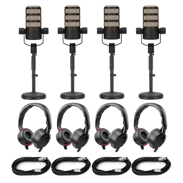 Rode Podcasting Expansion Bundle, 4 People - Bundle