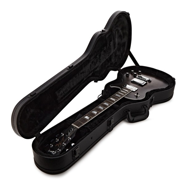 Gibson Mark Morton Les Paul Modern Quilt, Translucent Ebony Burst Satin #226750199 - guitar in case