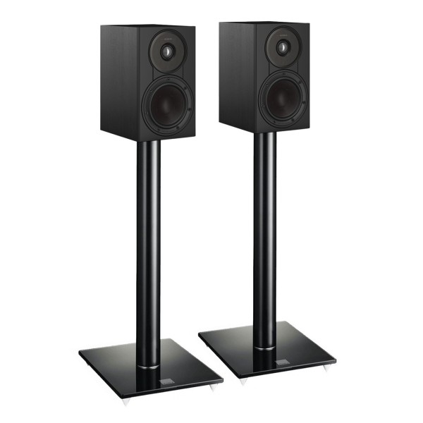 DALI Sonik 1 Bookshelf Speakers (Pair), Black Ash with Matching Stand - Bundle