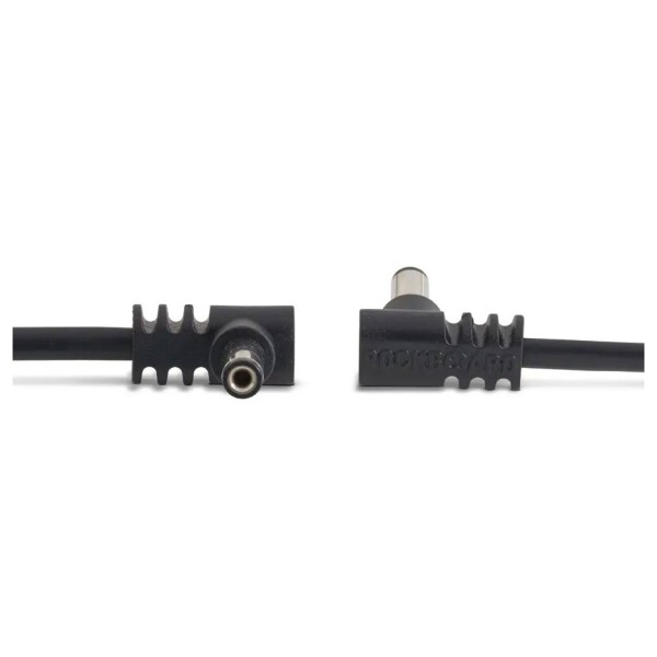 RockBoard Flat Power Cable 60cm Angled to Angled Black - connectors